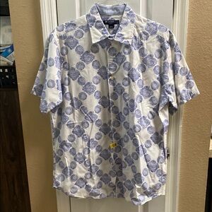 Daniel Cremieux Blue and White Casual Button Down Shirt EUC